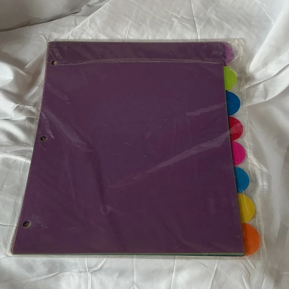 ★ Rainbow Tab Binder Dividers Organizer Insert Set School Office